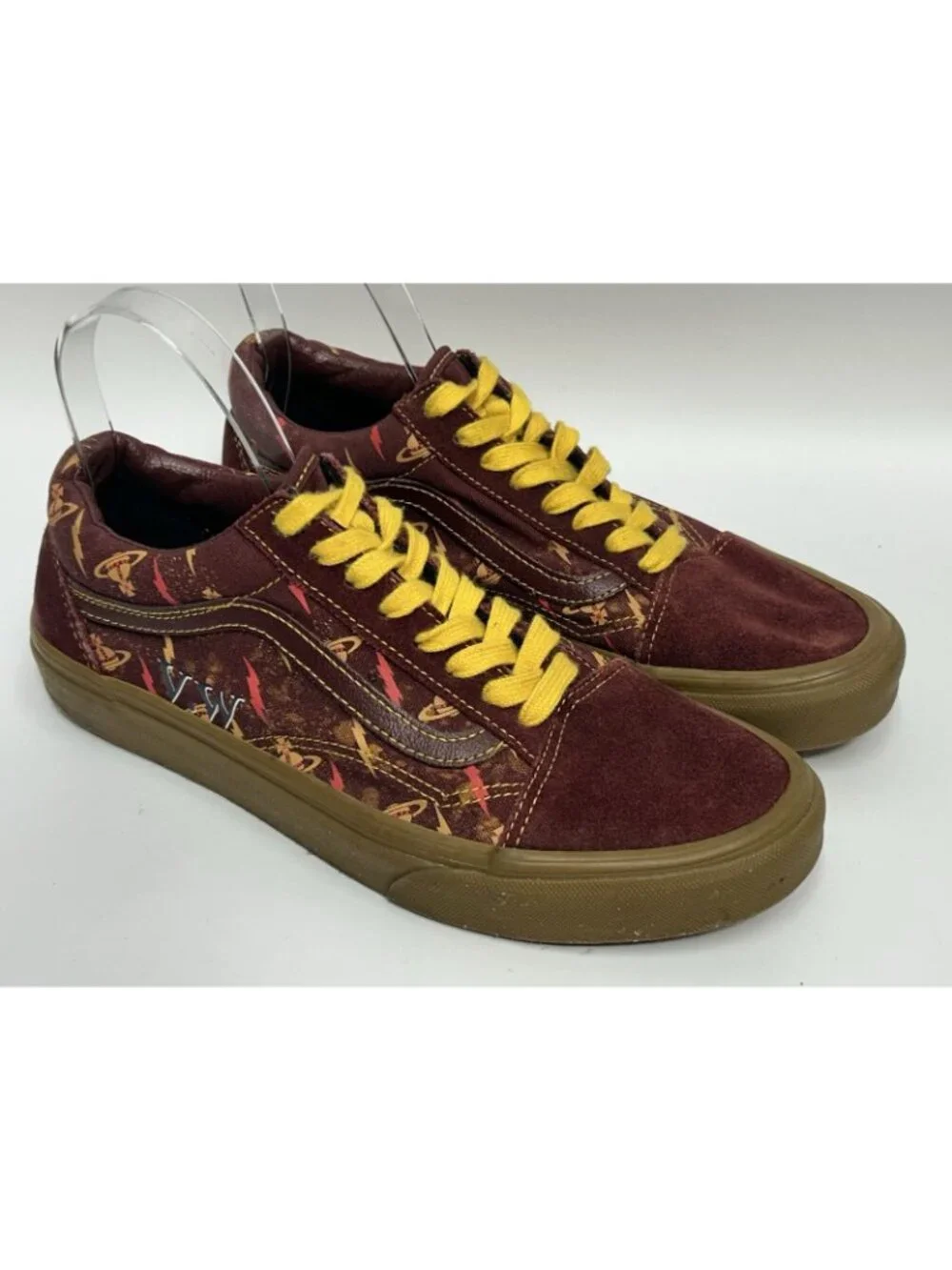 Vans x Vivienne Westwood Anglomania Low Maroon Sneakers Shows M8 W9.5 Y2K Retro